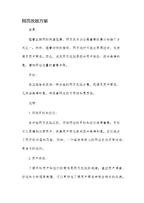 网页改版方案