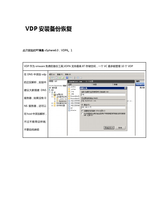 vmware VDP6.1安装备份恢复