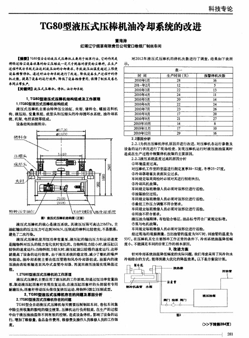 TG80型液压式压棒机油冷却系统的改进