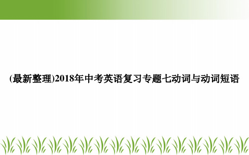 (最新整理)2018年中考英语复习专题七动词与动词短语