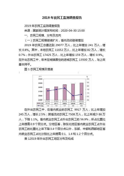 2019年农民工监测调查报告