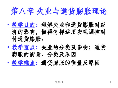 西方经济学PPT课件第八章 失业与通货膨胀理论(新)