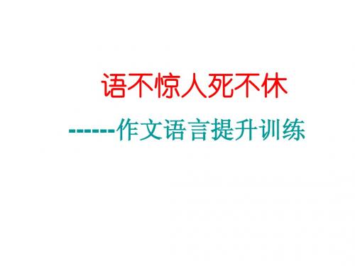 语不惊人死不休作文语言