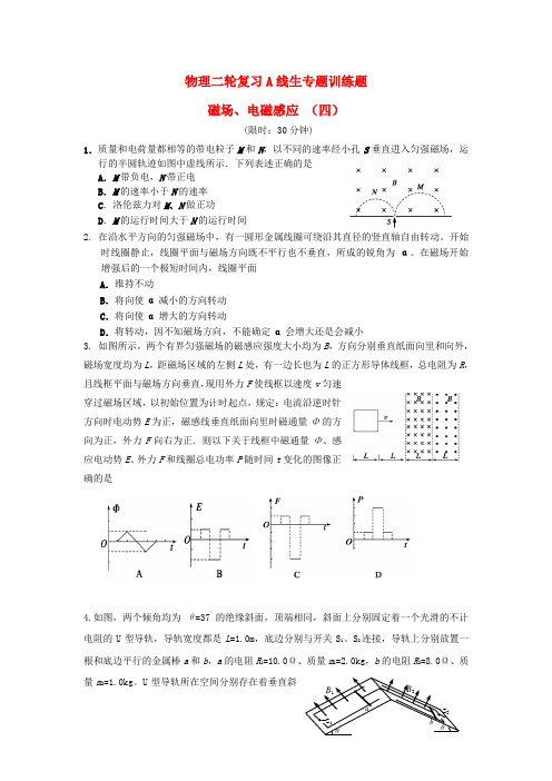 四川省宜宾市南溪区第二中学校高考物理 专题训练 磁场、电磁感应(四)