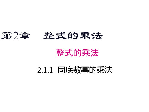 七年级下册数学湘教版-2.1.1《同底数幂的乘法》  课件 (共15张PPT)