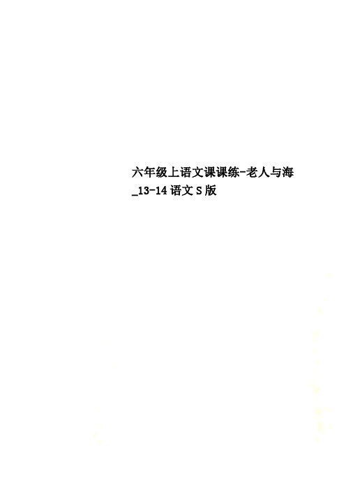 六年级上语文课课练-老人与海_13-14语文S版