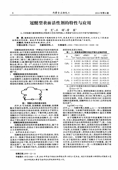 冠醚型表面活性剂的特性与应用