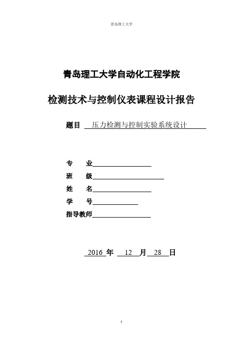 压力检测与控制试验系统设计报告