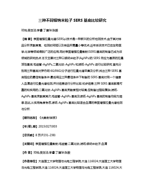三种不同银纳米粒子SERS基底比较研究