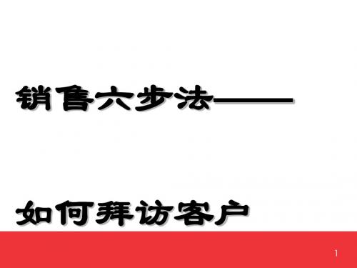 销售技巧之客户拜访培训讲义(ppt57张)