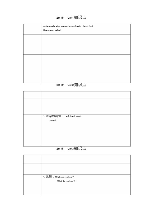 牛津英语二年级下册知识点