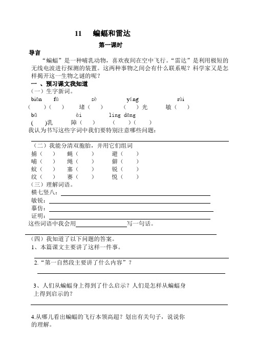 蝙蝠和雷达 导学案