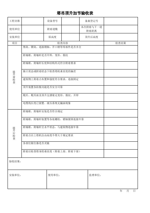 塔吊升节验收表