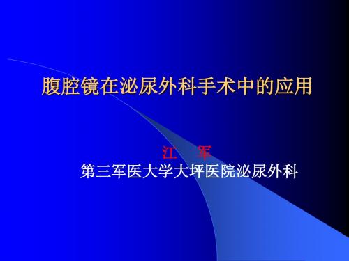 腹腔镜在泌尿外科手术 ppt课件