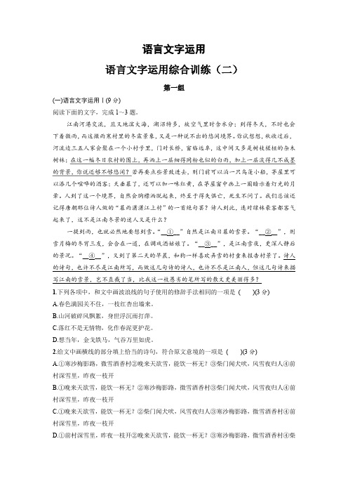 语言文字运用综合训练(二)(原卷+解析)-高考语文一轮复习语言文字运用全考点覆盖(全国通用)