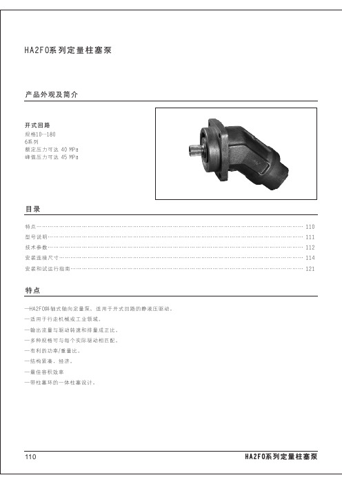 海特克柱塞泵样本-HA2FO