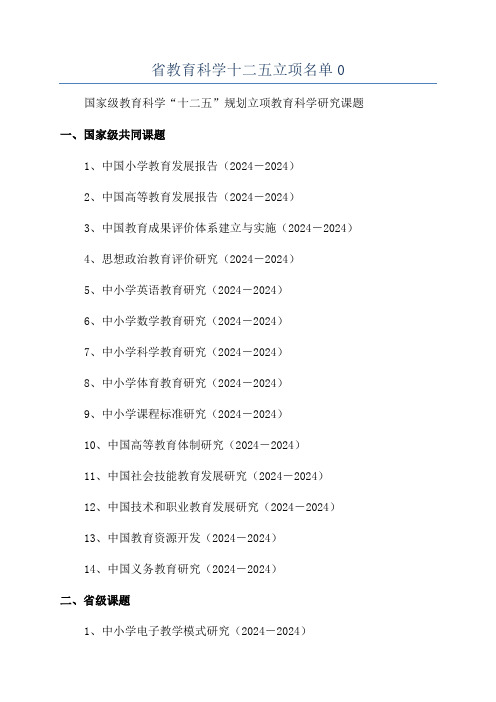 省教育科学十二五立项名单0