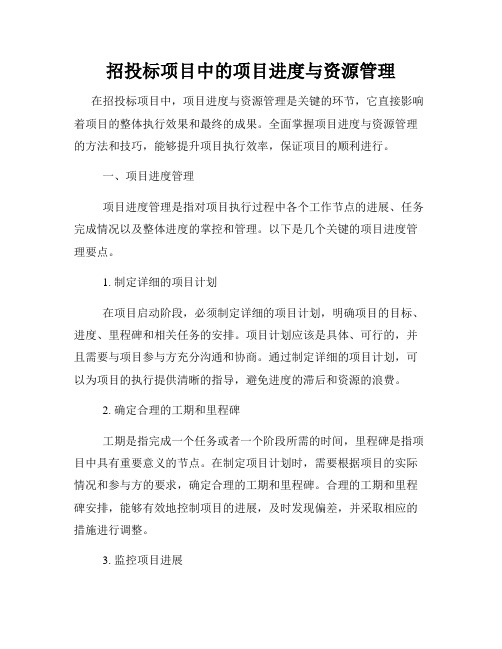 招投标项目中的项目进度与资源管理