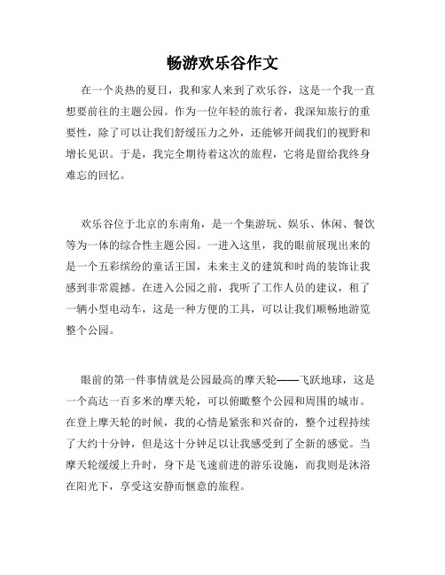 畅游欢乐谷作文