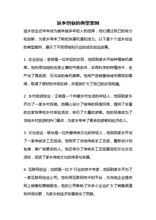 返乡创业的典型案例