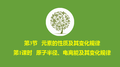 高中化学课件  原子半径、电离能及其变化规律