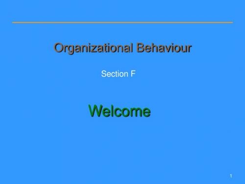 组织行为学 Organizational Behaviour