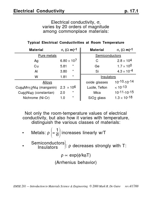 Electrical conductivity