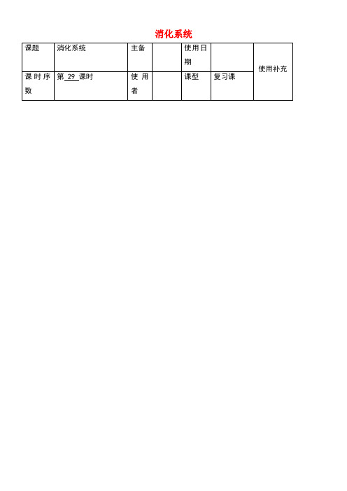 江苏省铜山区清华中学近年中考生物人体的消化系统复习教案