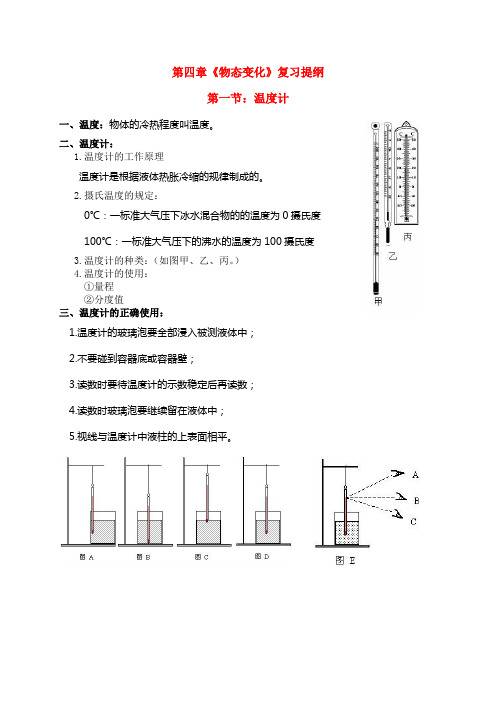 八年级物理第四章《物态变化》复习提纲人教版