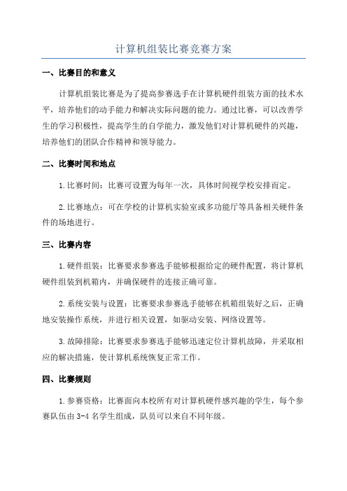 计算机组装比赛竞赛方案