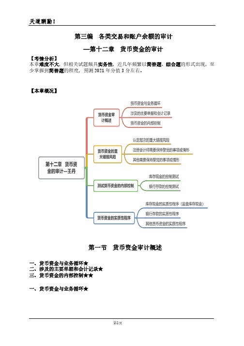 【仁H】2021年CPA《审计》第12章