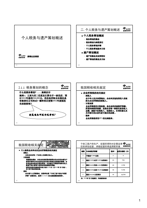 AFP金融理财师-【5-2】7-02个人税务与遗产筹划概述