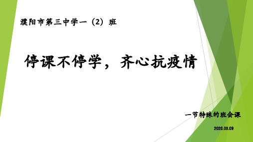 《停课不停学齐心抗疫情》主题班会