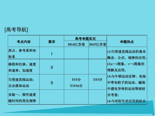 (江苏专用)高考物理一轮复习-第1章 运动的描述 基础课时1 运动的描述课件