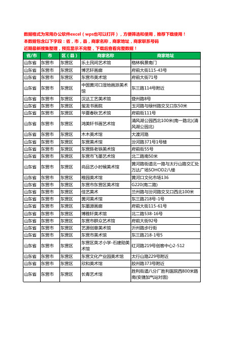 2020新版山东省东营市东营区画廊工商企业公司商家名录名单联系电话号码地址大全26家