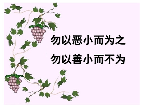 主题班会—勿以善小而不为,勿以恶小而为之