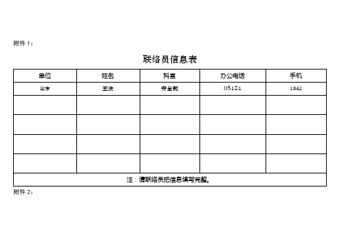 联络员信息表