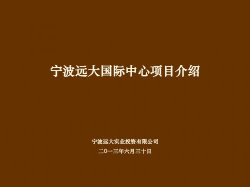 远大项目介绍1371【精选】