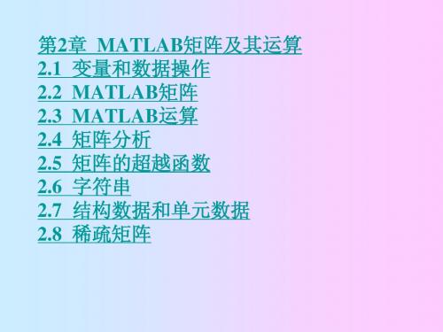 第02章 MATLAB矩阵及其运算