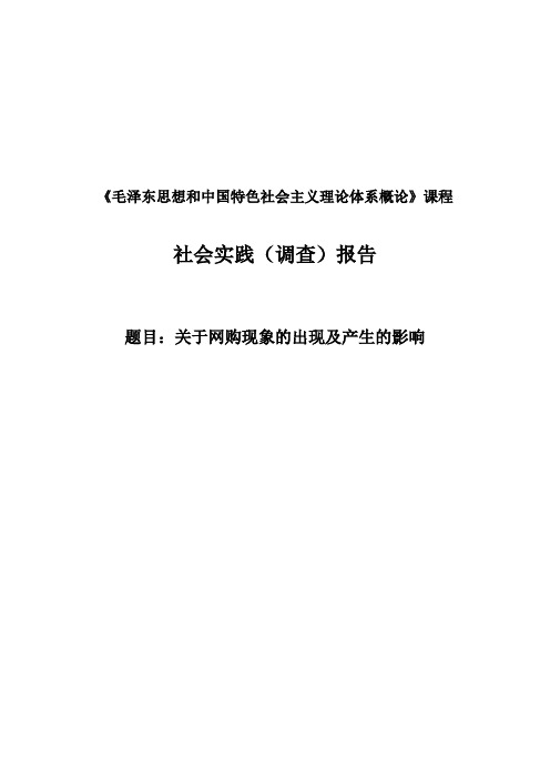 社会实践调查报告--关于网购现象的出现及产生的影响