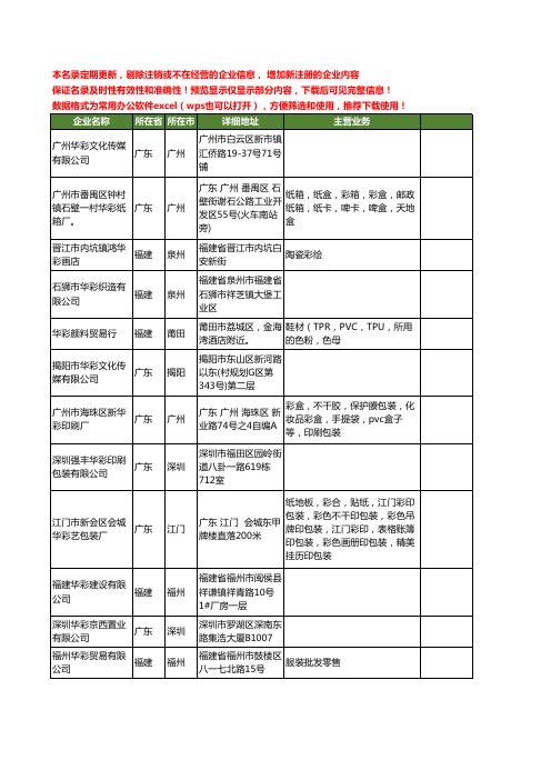 新版全国华彩工商企业公司商家名录名单联系方式大全80家