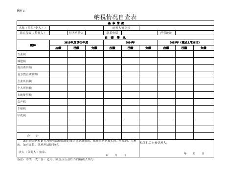 纳税情况自查表