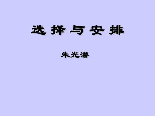 选择与安排