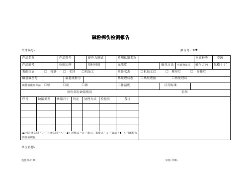 磁粉探伤检测报告