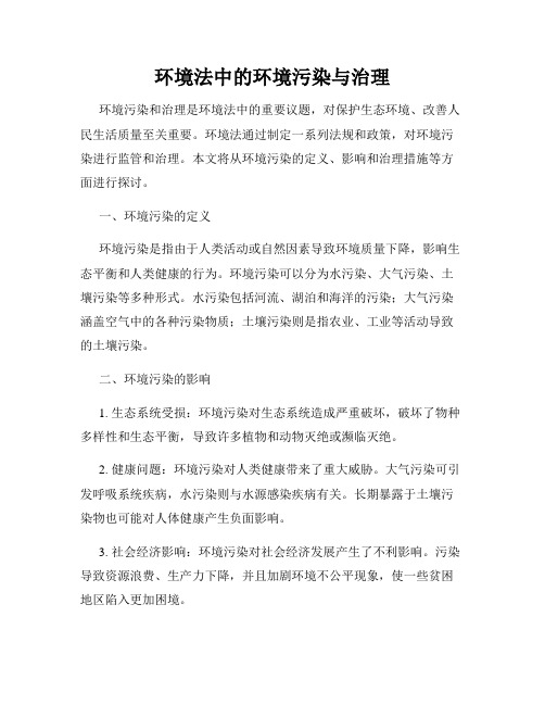 环境法中的环境污染与治理