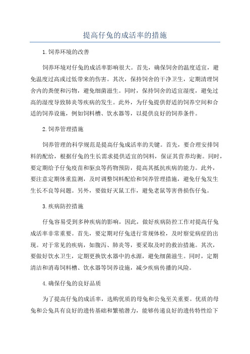 提高仔兔的成活率的措施