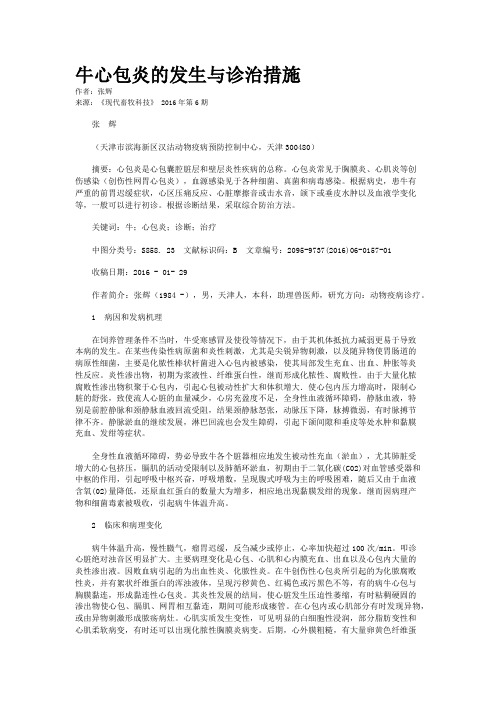 牛心包炎的发生与诊治措施