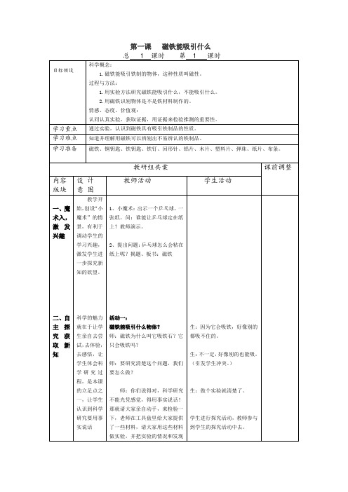 教科2017课标版科学二年级下册《磁铁 1 磁铁能吸引什么》优质课教学设计_19