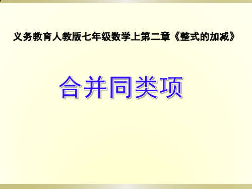 人教版七年级数学上2.2《合并同类项》 (共22张PPT)