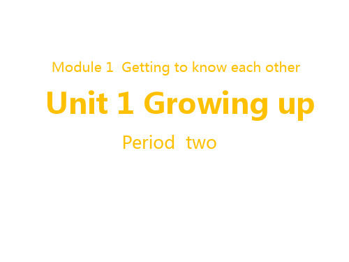 沪教版六年级上学期英语Unit 1 Growing up 教学课件